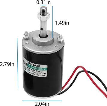 12V 30W Permanent Magnet DC Motor, 3000RPM High Speed CW/CCW Electric Gear Motor for DIY Generator and 12V-40V 10A PWM DC Motor Speed Controller Fan Controller with Knob-High Efficiency