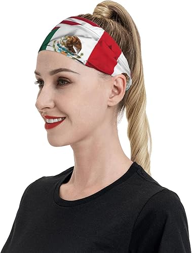 Miniatura 8 de Diademas de correr con la bandera de México para hombres y mujeres, bandas deportivas mexicanas para baloncesto, yoga, entrenamiento, banda elástica