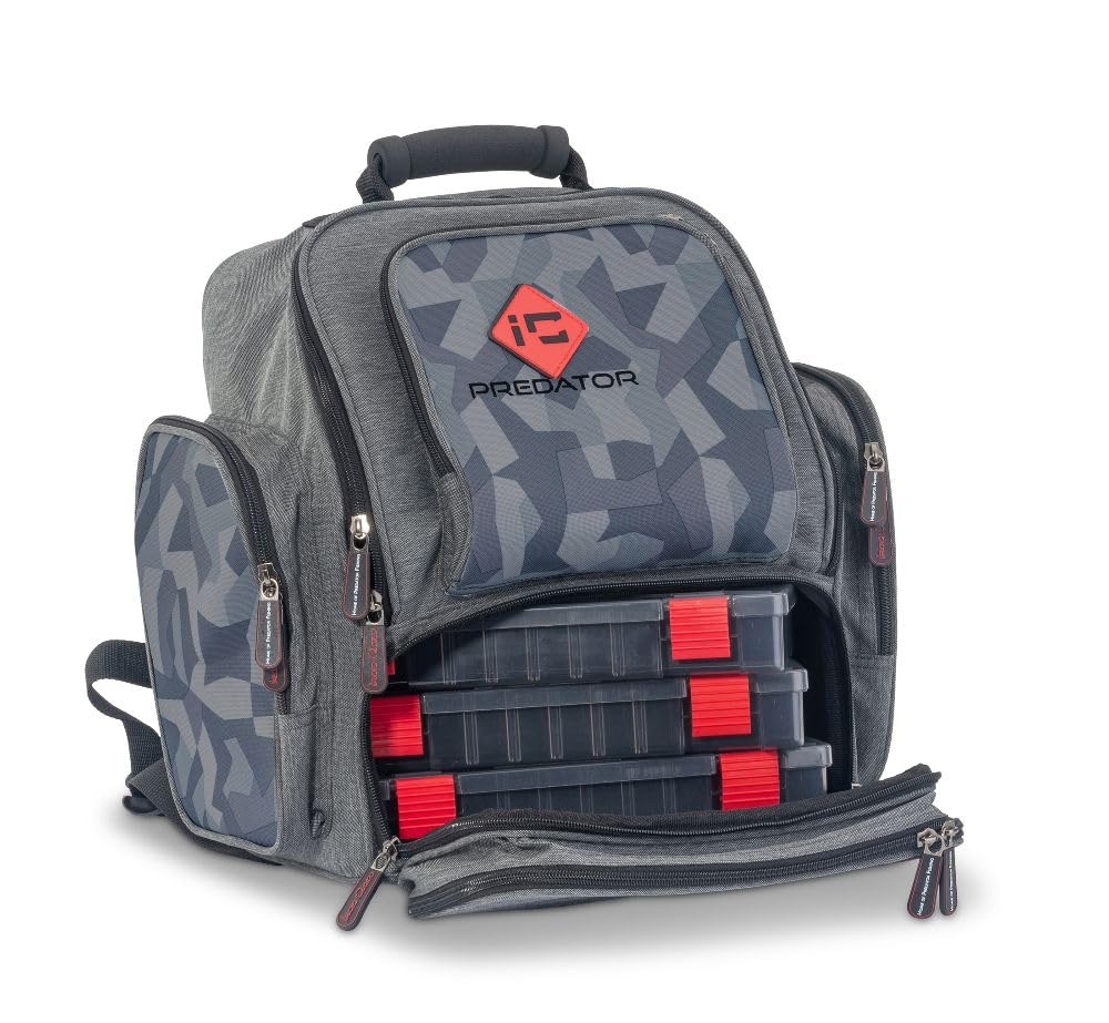 Sänger Top Tackle Systems Iron Claw Back Packer I Angelrucksack, Schwarz, 400D Polyester, 34 x 23 x 40 cm, mit 3 Vario Boxen 275, Geräumiges Hauptfach, Rucksack-Schultergurte