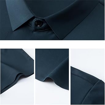 Men's Breathable Ice-Silk Stretch Shirt, Silk Shirts for Men, Breathable Shirts for Men, Mens Dress Shirts Short Sleeve