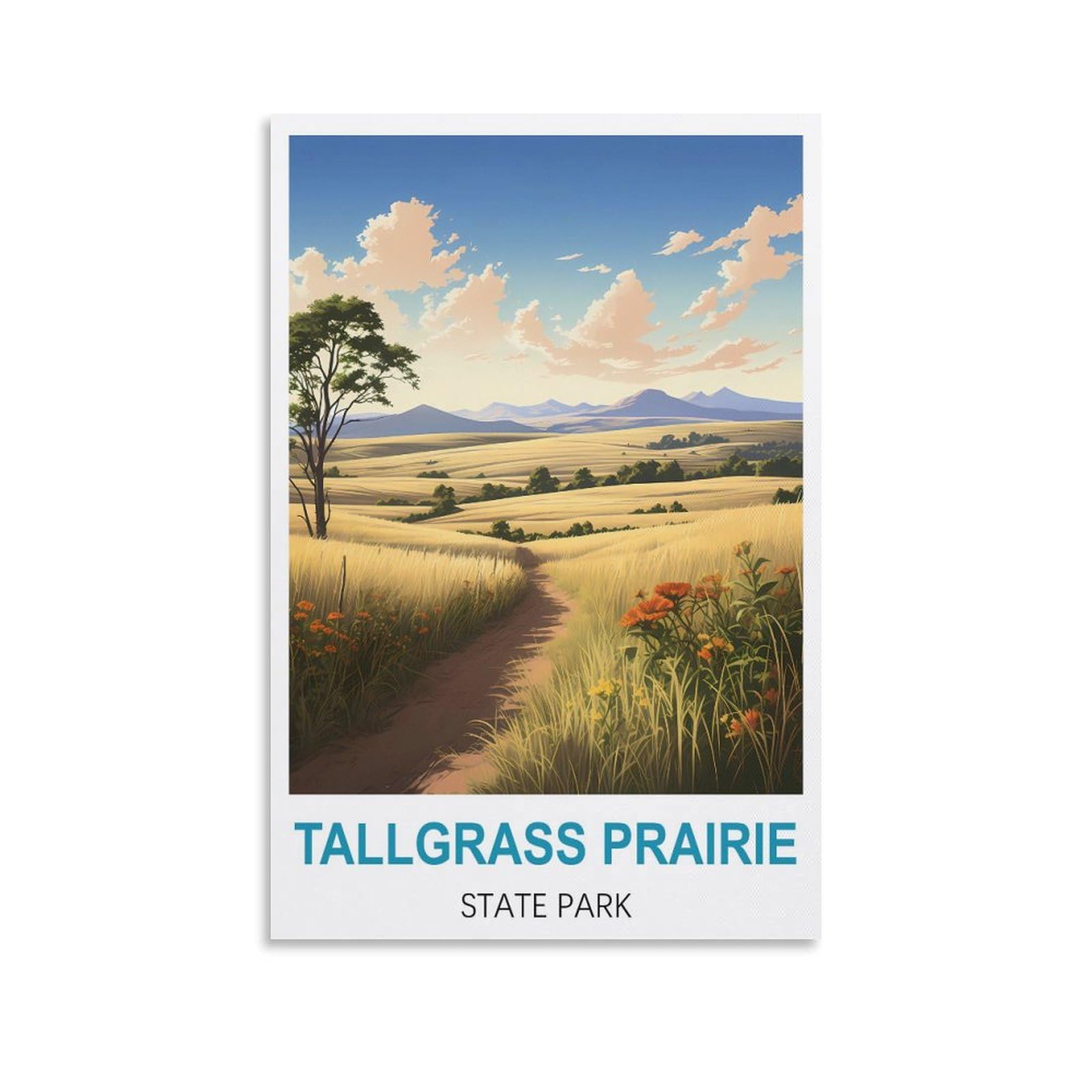 Metal Sign Tin Sign,Tallgrass Prairie State Parks Travel Tin Signs Metal Poster Wall Decor Office Cafe Bathroom Badroom 15x30cm