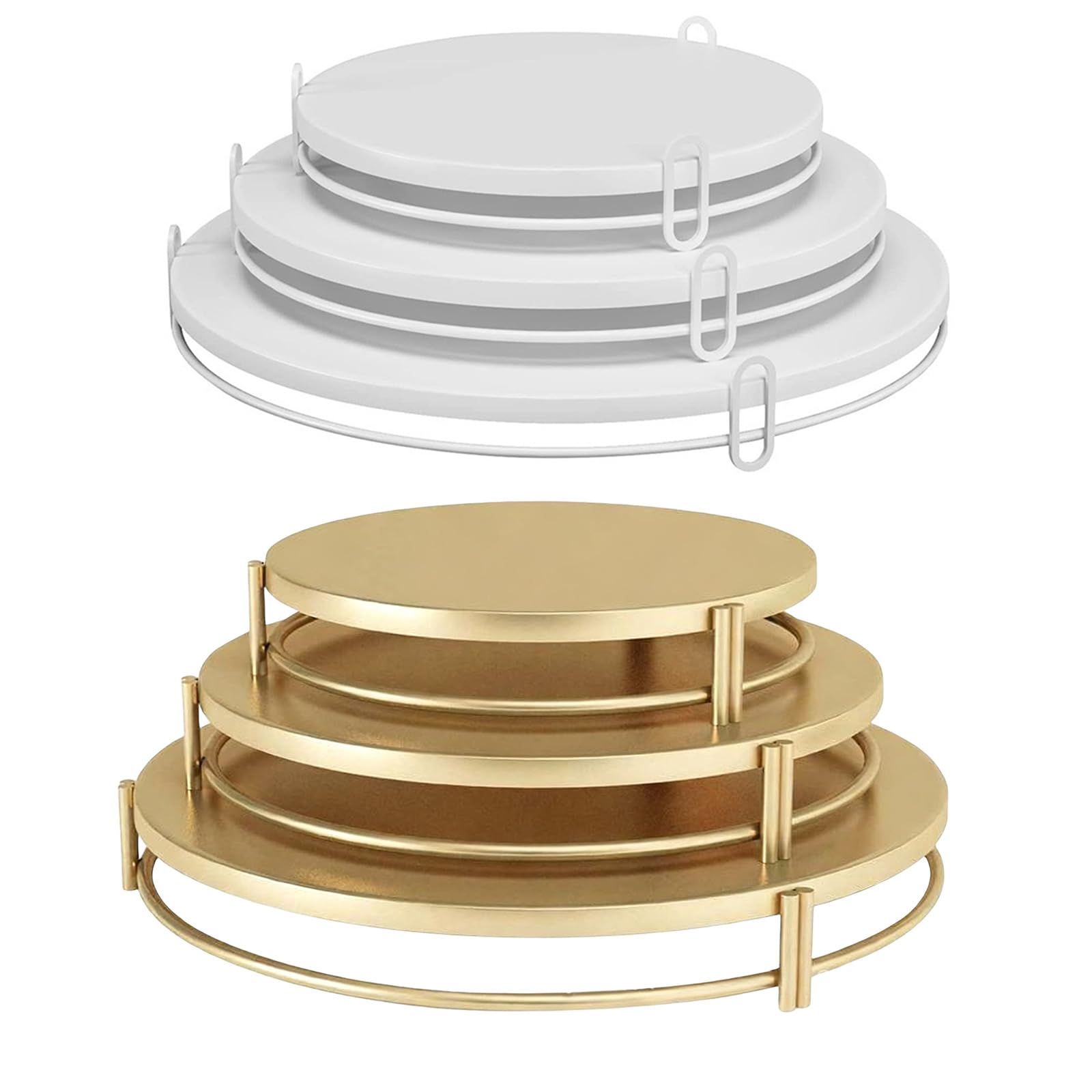 Elegante estante de postre de metal de 3 capas a prueba de óxido, decoración de cocina para pasteles, frutas, exhibición en fiestas, bodas, postres de metal seguro para alimentos