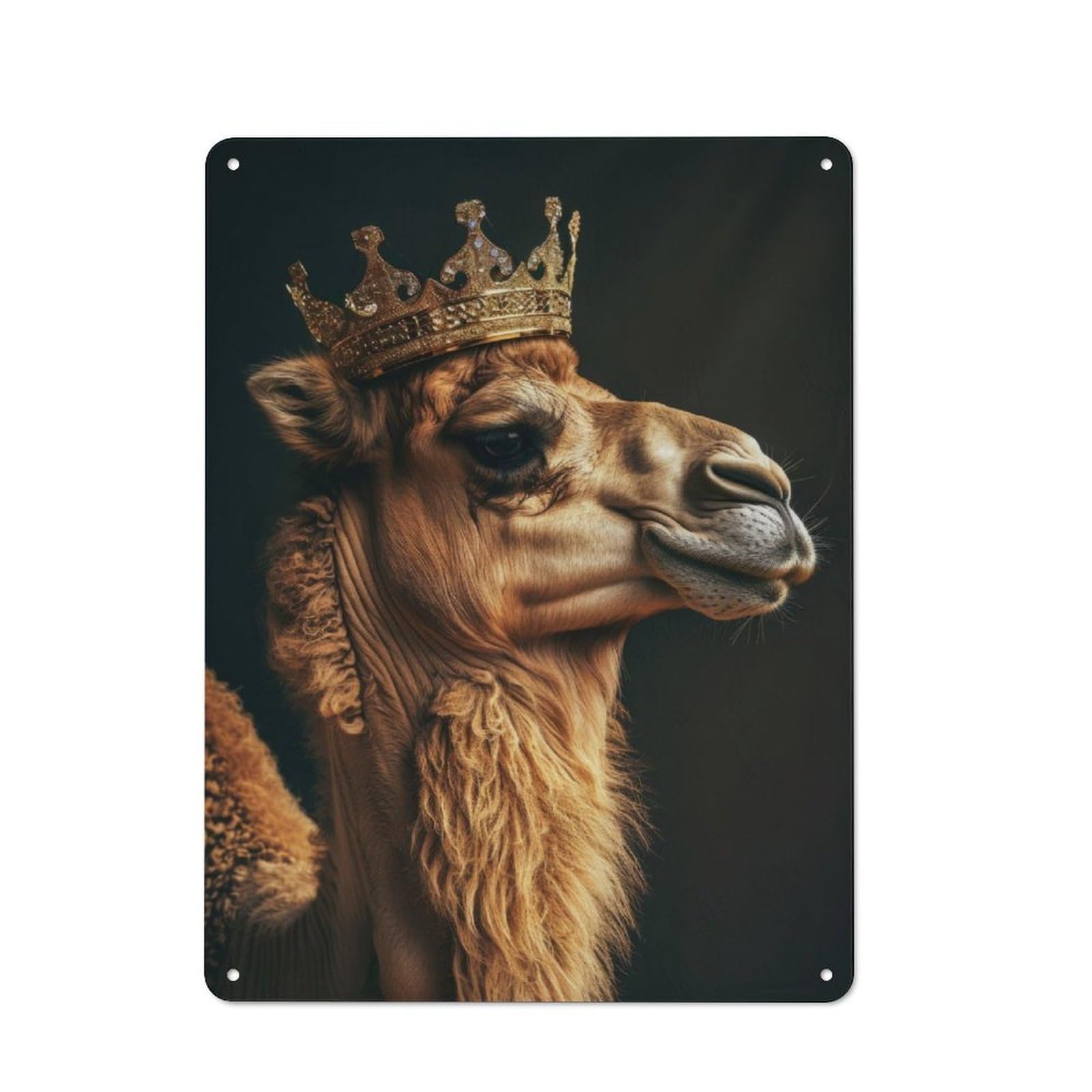 Junmoney Camel King Metal Wall Sign 40X30cm Featuring For Living Room Wall, For Decorating Living Rooms And Feature Walls
