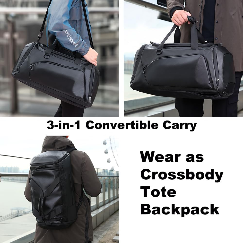 34L Gym Bag with Wet/Cooler Pocket &Shoes Compartment - Weekender Overnight Duffel Backpack for Men and Women