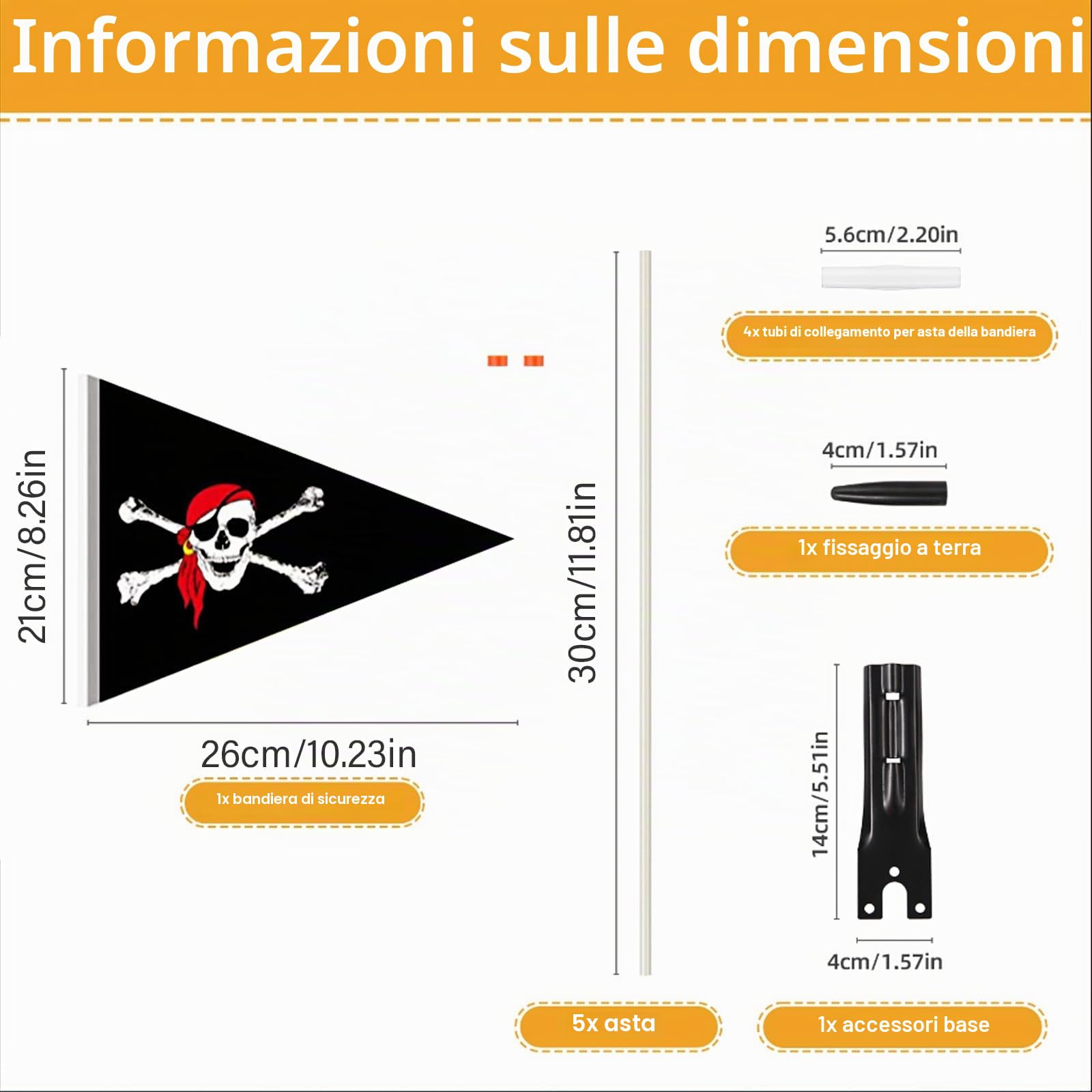 Billowvolve Police - Bandiera di sicurezza per bicicletta, nera, XL, 150 cm, triangolo, per esterni, per bambini, accessorio