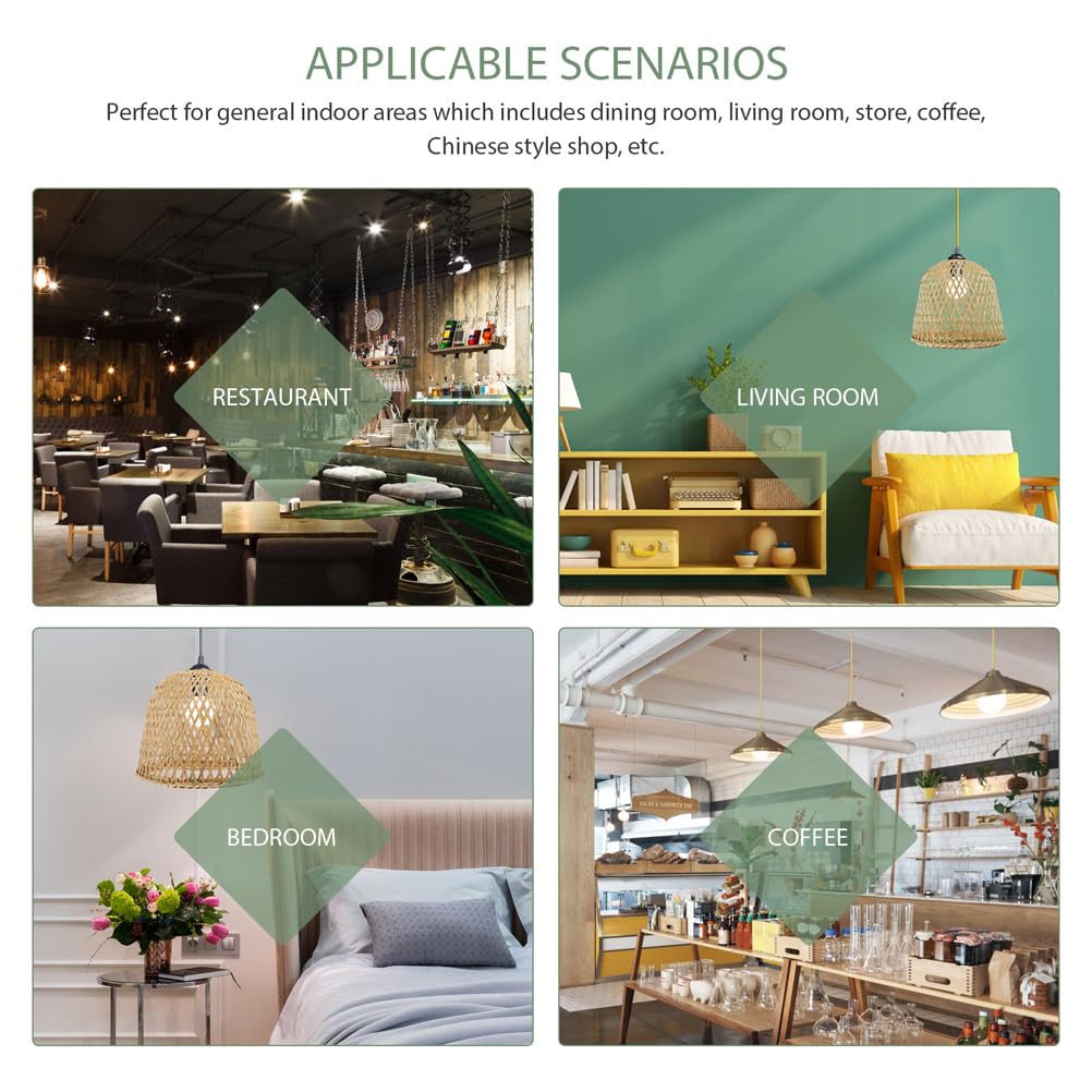 Kichvoe 2 Pezzi Paralume In Bambù Intrecciato Paralume Per Lampadario In Rattan Sostituzione In Vimini Copertura Rustica Per Lampada A Sospensione Per Sala Da Pranzo Arredamento