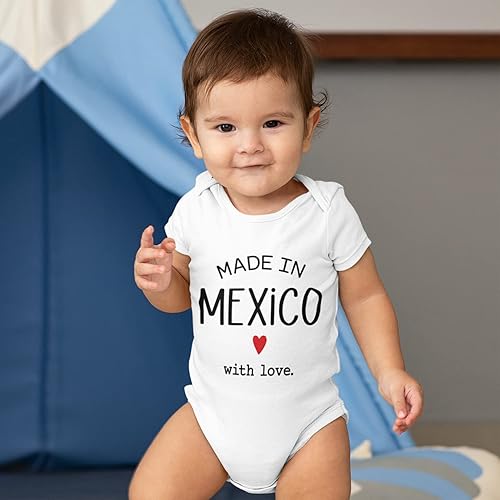Miniatura 1 de Mexico Onesie Gift Set, Mexican - Made In Mexico With Love Bodysuits, Mexico Pregnancy Announcement Onesies, Mexican Themed Baby Gifts, Size 0-3 M