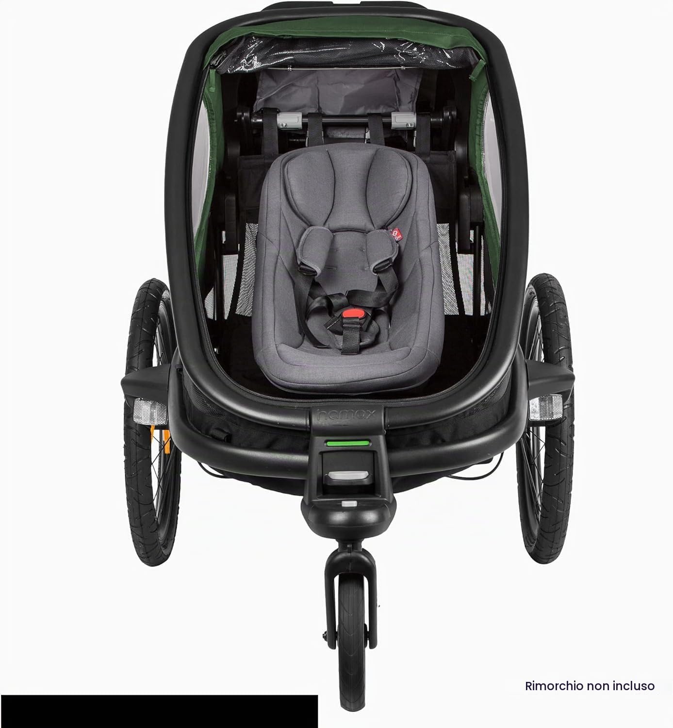 HAMAX Inserto per Bambini (Adatto a Tutti i rimorchi) - Supporto Morbido e Confortevole per Neonati, Facile da installare, Imbracatura di Sicurezza, Design Regolabile, Compatibile con sedili