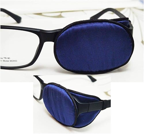 Miniatura 4 de Azul Adulto Seda Gafas Ojos Cubierta Amblyopia Estrabismo Lazy Eye Patch para Gafas