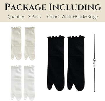 Chaussettes Tabi SamHeng - Lot De 3 Paires, Unisexe, Style Japonais