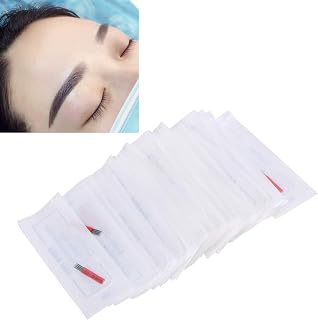 50pcs Eyebrow Tattoo Needle Stainless Steel Microblading Needle Fast Coloring Eyebrow Shader Tattoo Needle Blade (Fantastic Four Fog Needle)