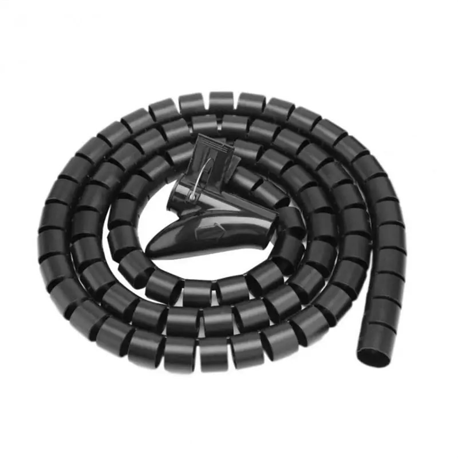Organizador de Cables en Espiral Flexible de 1 Metro, 8 Unidades, diámetro de Tubo de 22 mm, Protector de Cables, Almacenamiento de Cables(Negro)