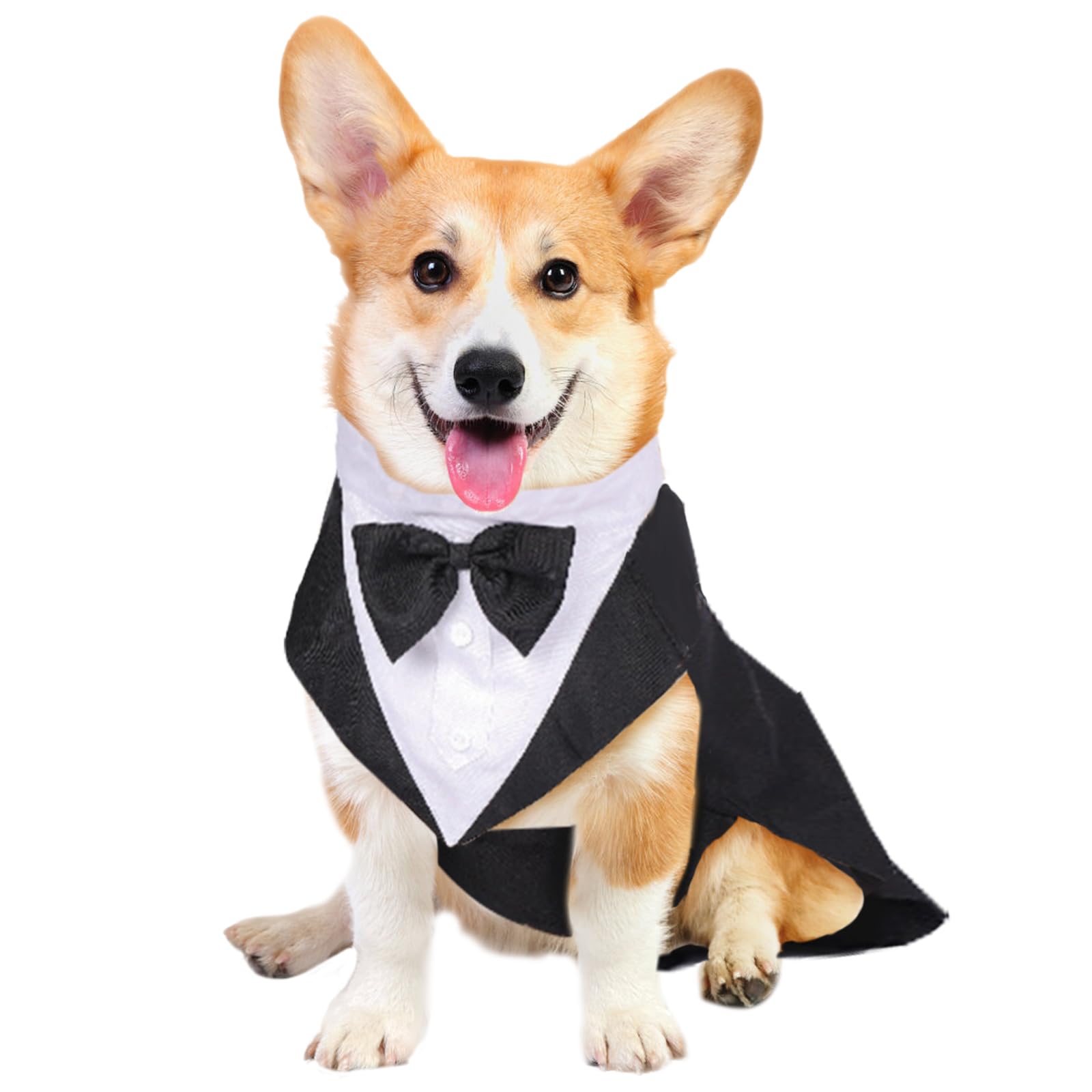 Dog Tuxedo Suit and Bandana Set Formal Wedding Outfit Suit and Tie for Medium and Large Dogs Tuxedo Costume for Beagle Gol...