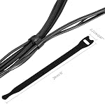 50PCS Reusable Cable Ties Cable Straps,Trilancer 20cmx1.2cm Thin Wire Cord Organization Ties with Hook and Loop for Home, Office and Data Centers(Black)