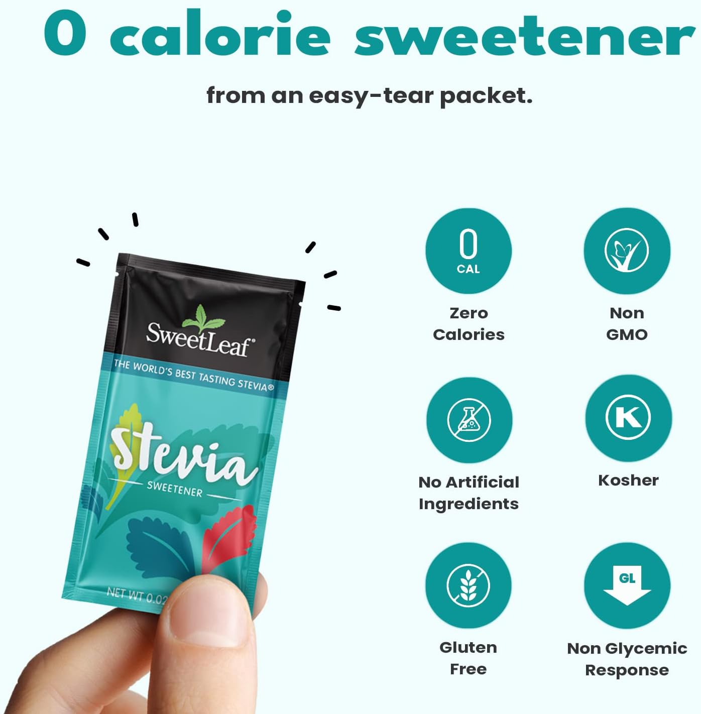 SweetLeaf Stevia Packets - Zero Calorie Natural Stevia Powder, No Bitter Aftertaste, Sugar Substitute for Keto Coffee, Nothing Artificial, Non-GMO Stevia Sweetener Packets, 70 Count (Pack of 2)