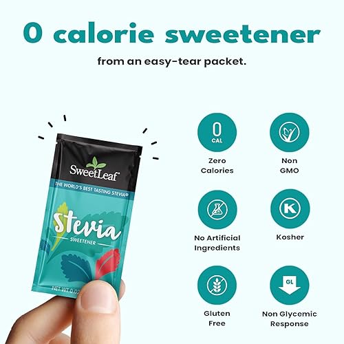 Miniatura 5 de SweetLeaf Edulcorante de stevia natural 70 unidades paquete de 1