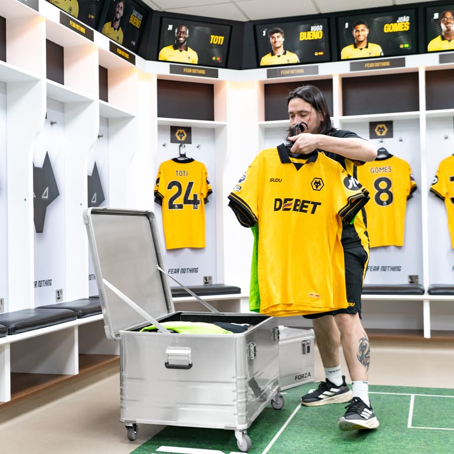 FORZA Scatole in alluminio per trasporto e stoccaggio, resistenti alle intemperie, con rivestimento in schiuma e angoli rinforzati, ruote opzionali, ideali per viaggi in club sportivi + kit di