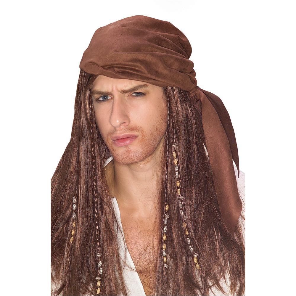 Rubie'S Men's Caribbean Pirate Wig, Brown, One size