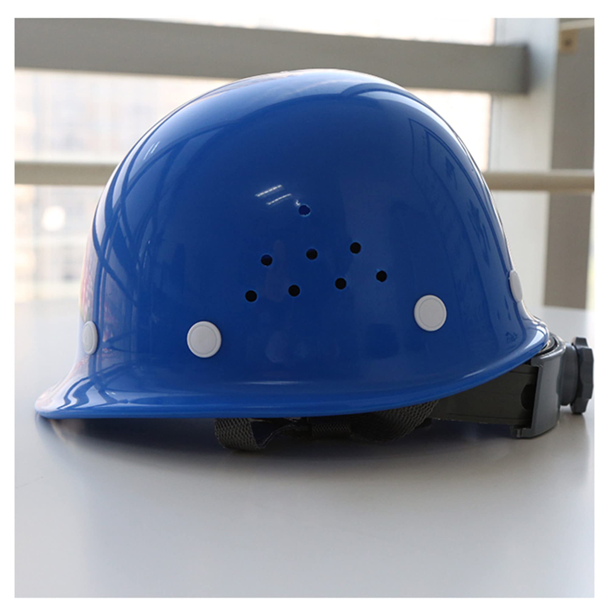 Casque de Sécurité Casque Frp Matériel 8 Points Casquette Doublée Casque de Sécurité Rigide Structure Casque, Ventilation Et Rotation Casquette Réglable, Protection Industri