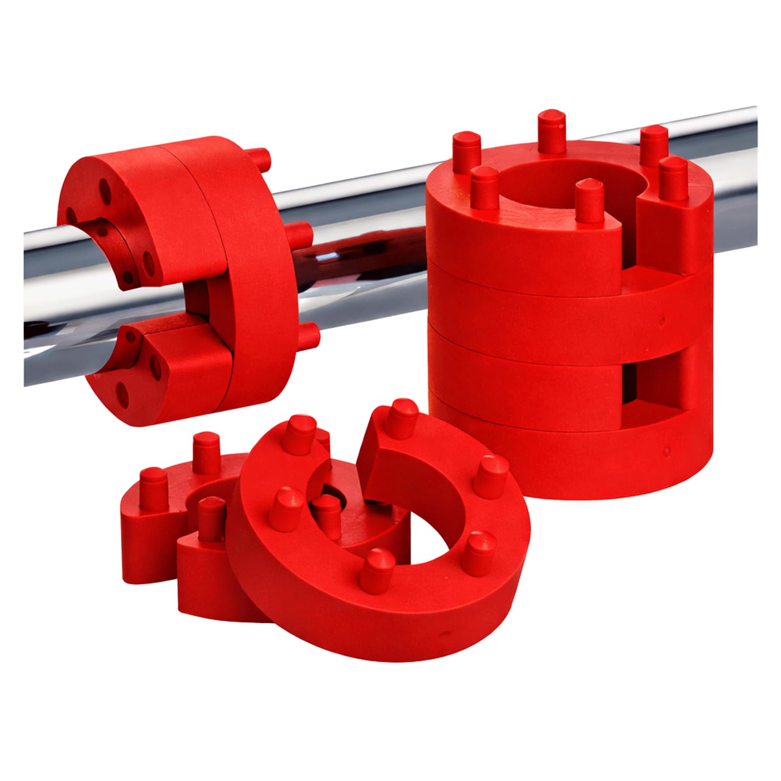 8x XENOHYPE PRO ROT 13mm Federwegsbegrenzer mit 6-Fach Positionierung Federwegbegrenzer Ø Innen: 13mm / Außen: 45mm