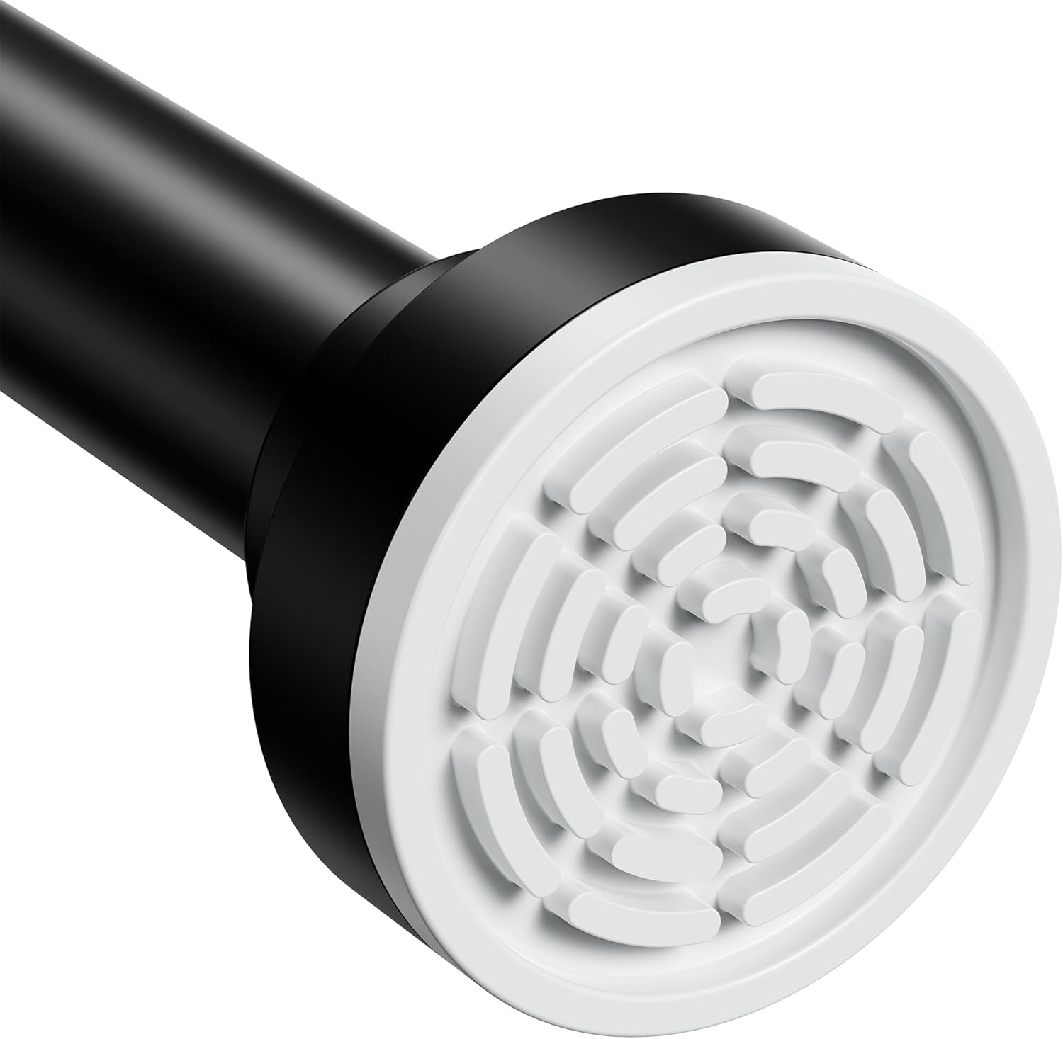 Abiglifty Adjustable Tension Shower Curtain Rod 30-85 Inches Black Stainless Steel No Drill Rust-Proof Anti-Slip Sturdy