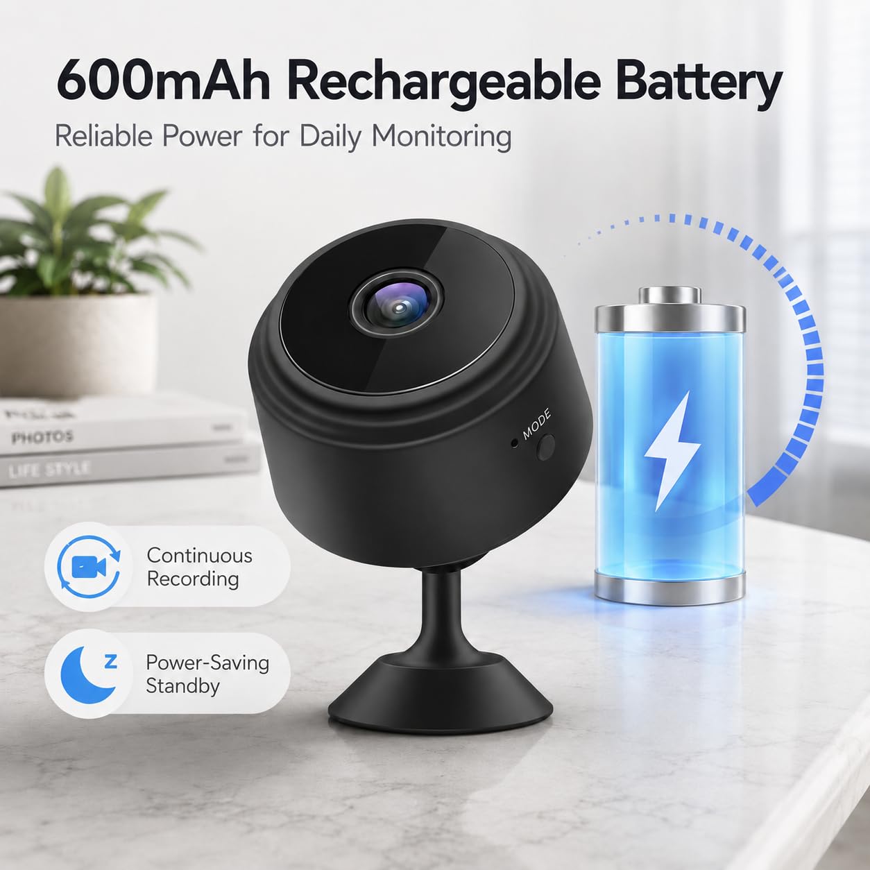 ELEFOCUS Cámara oculta, mini cámara espía inalámbrica 2K para seguridad del hogar, cámaras Espias Ocultas, cámara secreta WiFi para mascotas/bebé, pequeña cámara de niñera interior con visión nocturna
