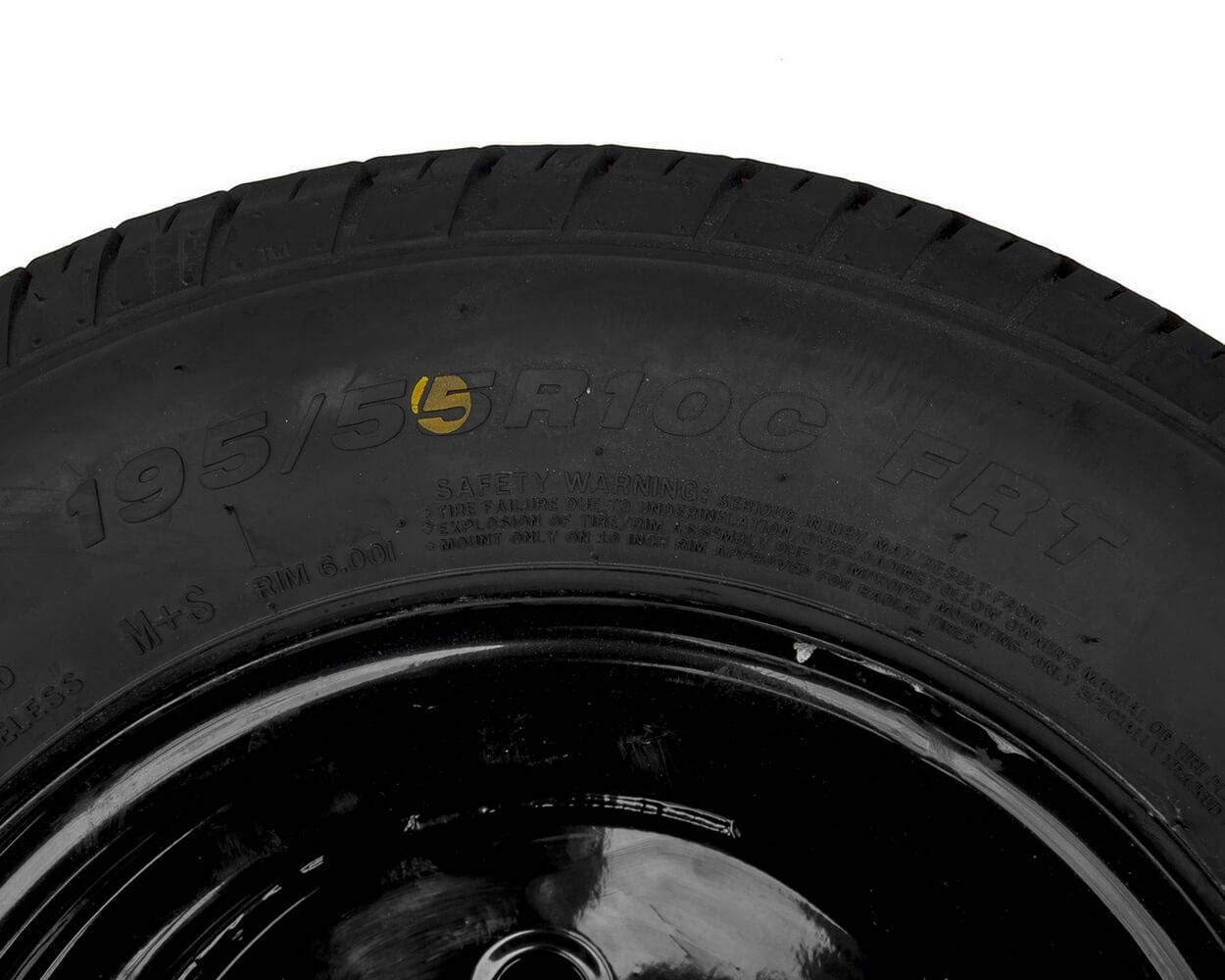 Ruota rinforzata per rimorchio 195/55 R10C 98/96N con cerchio in acciaio nero UNITRAILER 6Jx10 H2 5x112 ET-4 - 10 pollici ruota completa fino a 750 kg per rimorchi e roulotte