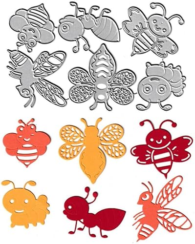 6 troqueles de corte de animales de abeja, troqueles de hormigas, plantillas de metal en relieve para tarjetas, álbumes de recortes y manualidades, 6 troqueles de corte de animales de abeja, troqueles de hormigas, plantillas de metal en relieve para tarjetas, álbumes de recortes y manualidades,