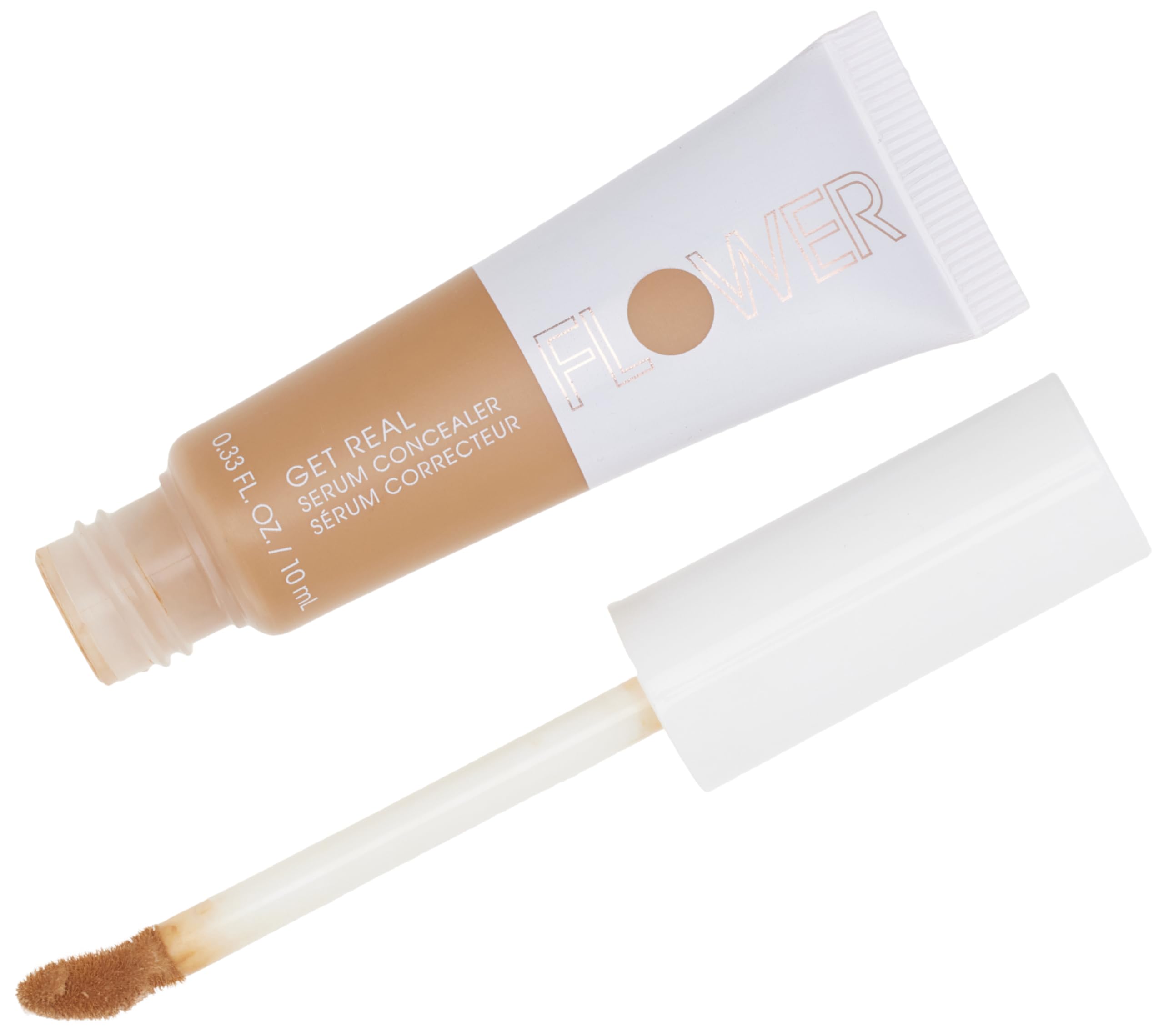 FLOWER BEAUTY By Drew Barrymore Get Real Serum Concealer - Brightens Skin Blurs Blemishes - Hydrating Serum- Medium