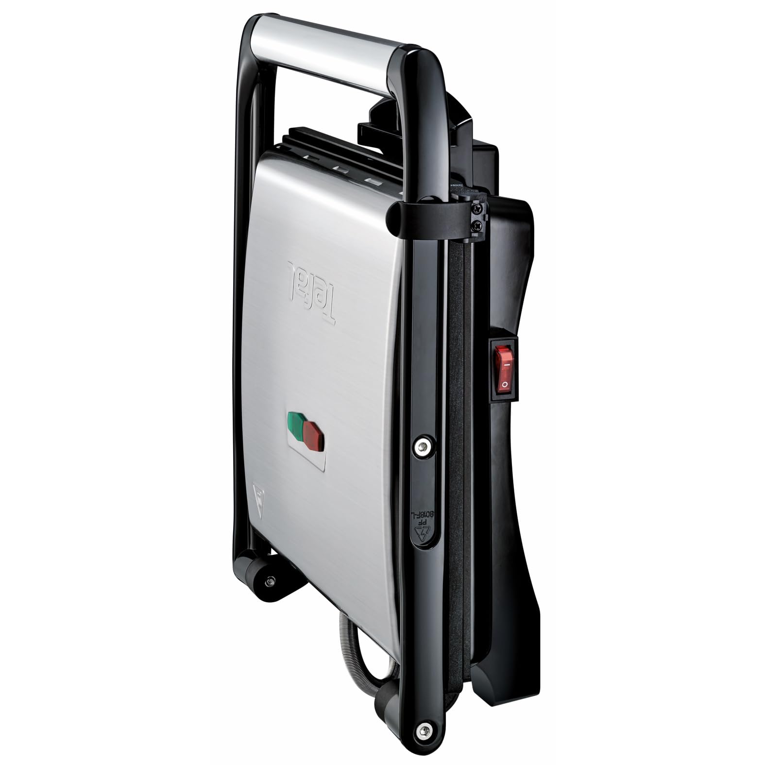 Tefal Inicio GC241D Kontaktgrill, Elektrogrill, 2000W, Antihaftbeschichtete Grillplatten, Edelstahl/Schwarz
