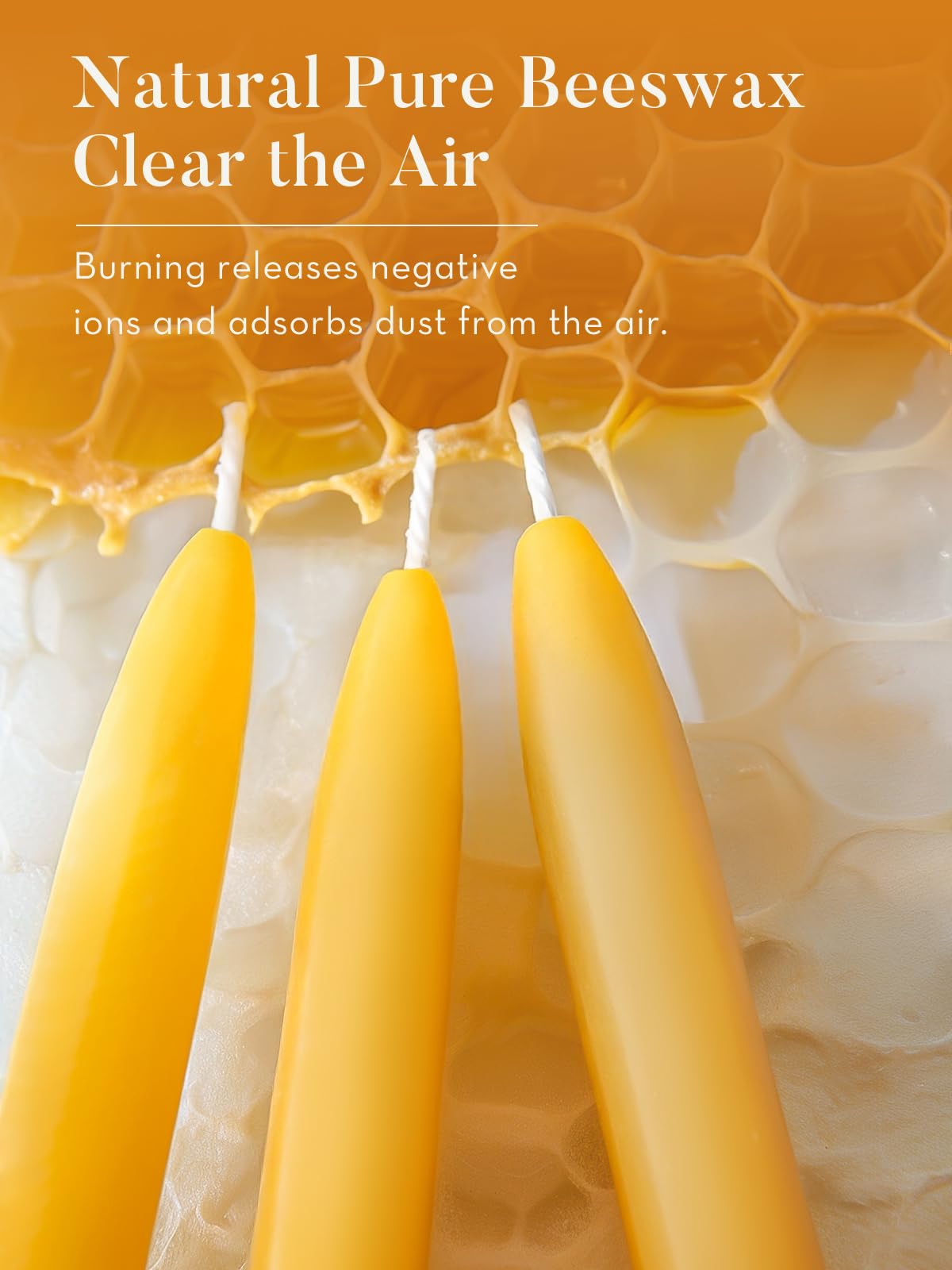 Ashlux Velas de Miel y Cera de Abeja Natural, 24 Unid., Amarillo, 8h | sin goteo, combustión limpia, decorativas – ideal para cena elegante, boda y hogar