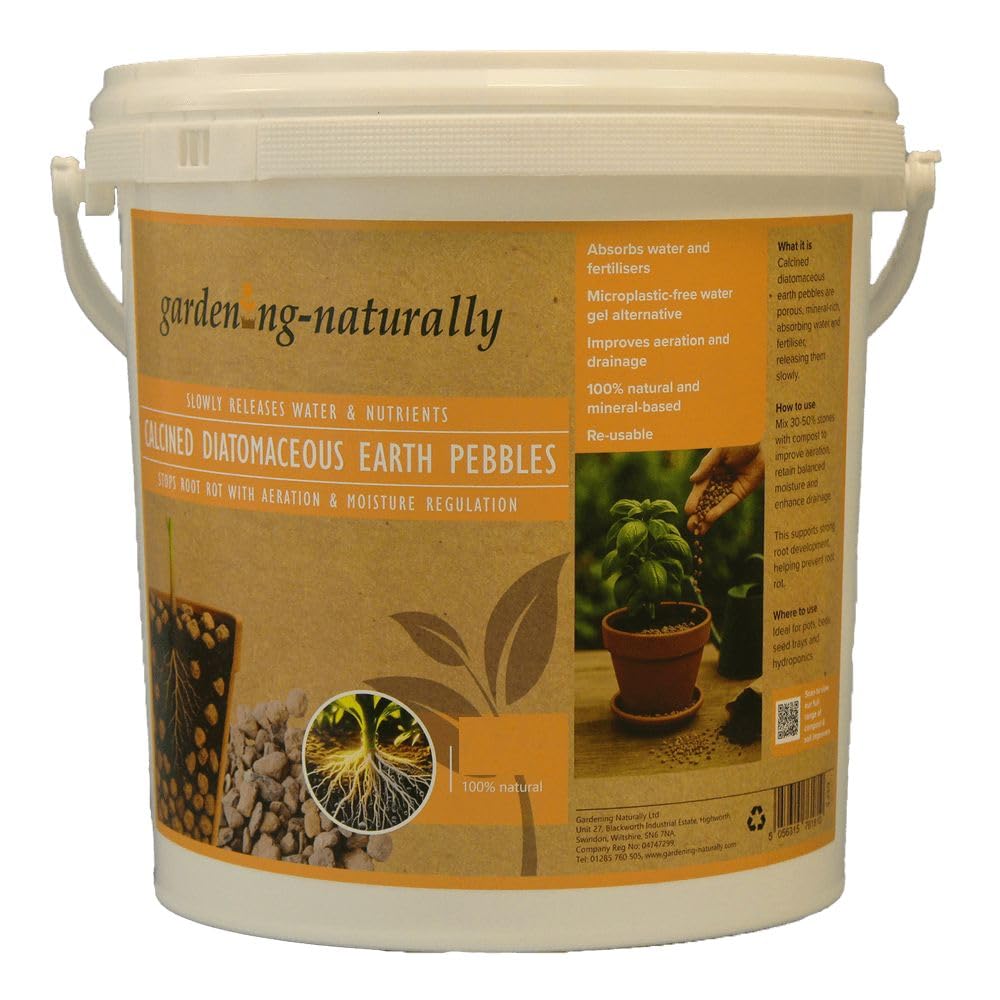 Diatomaceous Calcined Earth Mini Pebbles 2–10mm for Soil Drainage, Aeration & Water Retention – Ideal for Lawns, Houseplants, Succulents, Bonsai & Hydroponic Growing (750g)