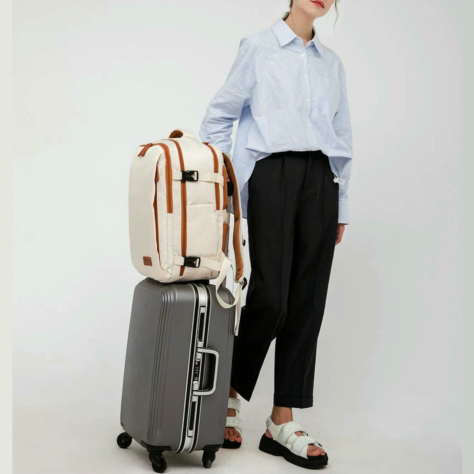 Plecak podróżny 40x20x25 - Easyjet torba kabinowa 45x36x20 na laptopa do transportu samolotem, lekka walizka