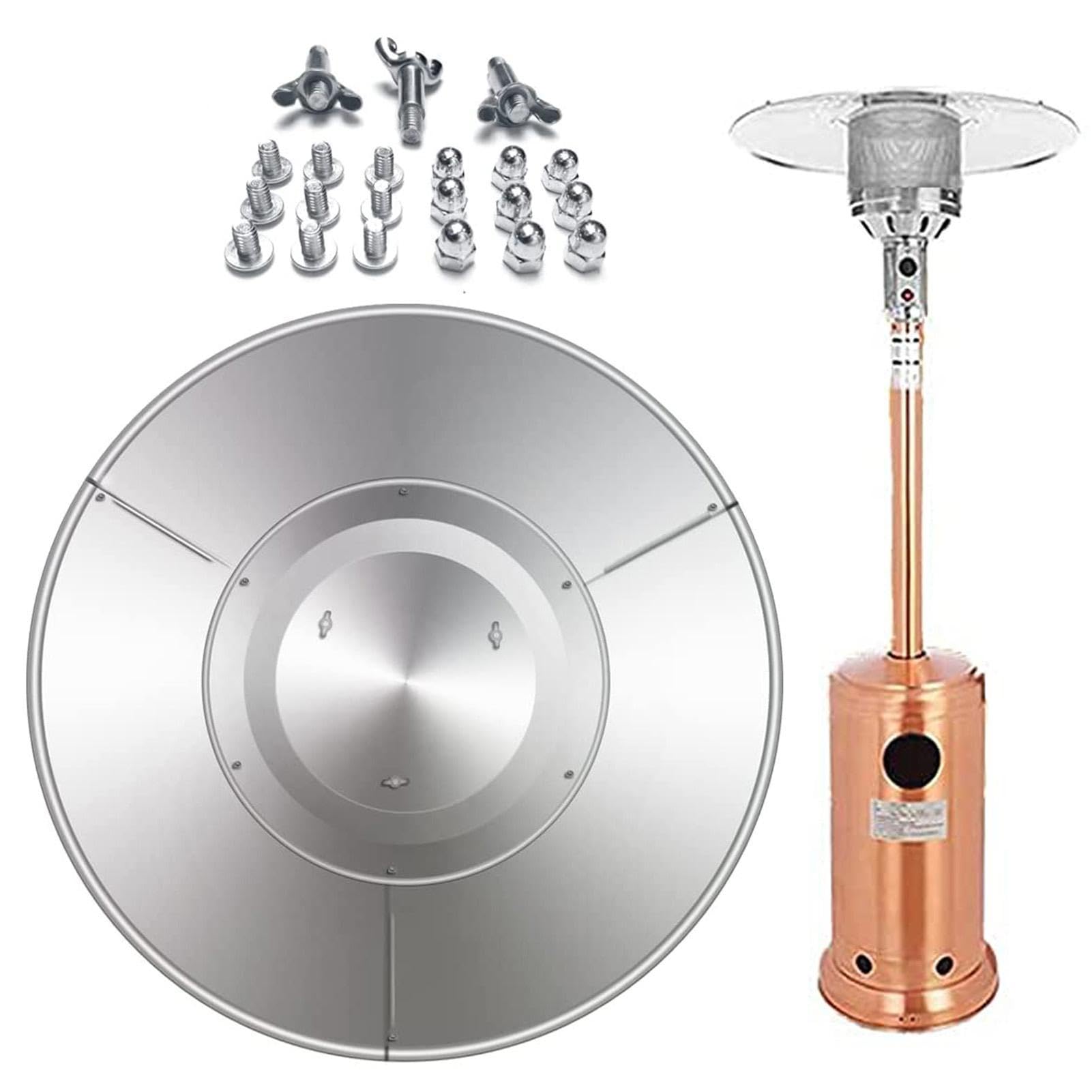Señal reflectante para calefacción de terraza – Resistente – Señal | reflectante de calor para calefacción exterior, reflector de enfoque para calefacción de propano