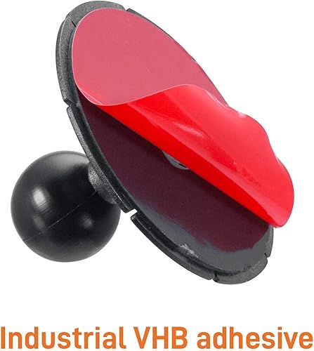 Miniatura 6 de iBOLT Soporte adhesivo industrial VHB personalizable estándar de la industria, con nuestro resistente soporte de bola de doble enchufe de 0.984 in/1