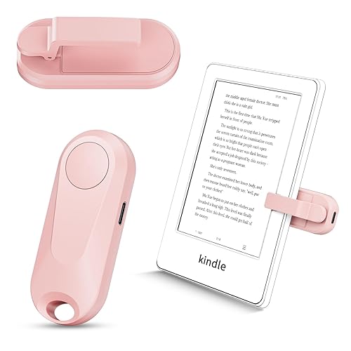 RF Remote Control Page Turner for Kindle Paperwhite Oasis eReaders Kobo,Camera Video Recording Remote Triggers, Page Turner for ipad Tablets Reading Novels Comics (Pink) - Pink