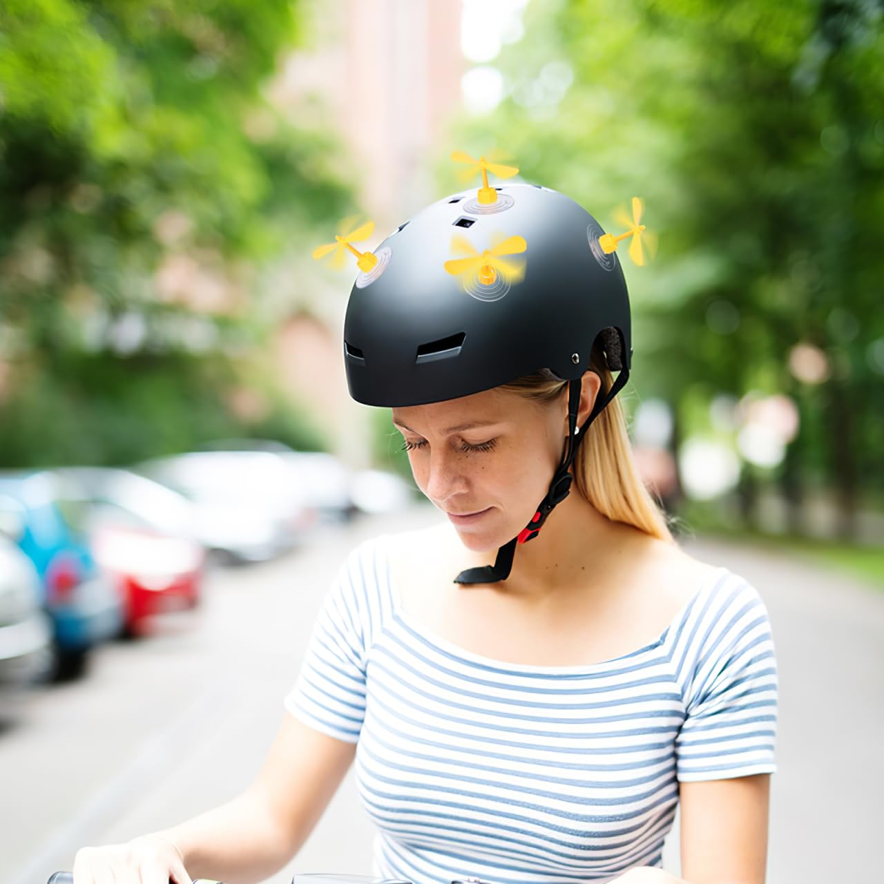 SEWACC 10 Pcs Motorcycle Helmet Dragonfly Decor, Suction Cup Propeller Spinner, Yellow Fun Bike Helmet Accessories for Smooth Surfaces, Creative Cycling Gear Decoration Set : Automotive