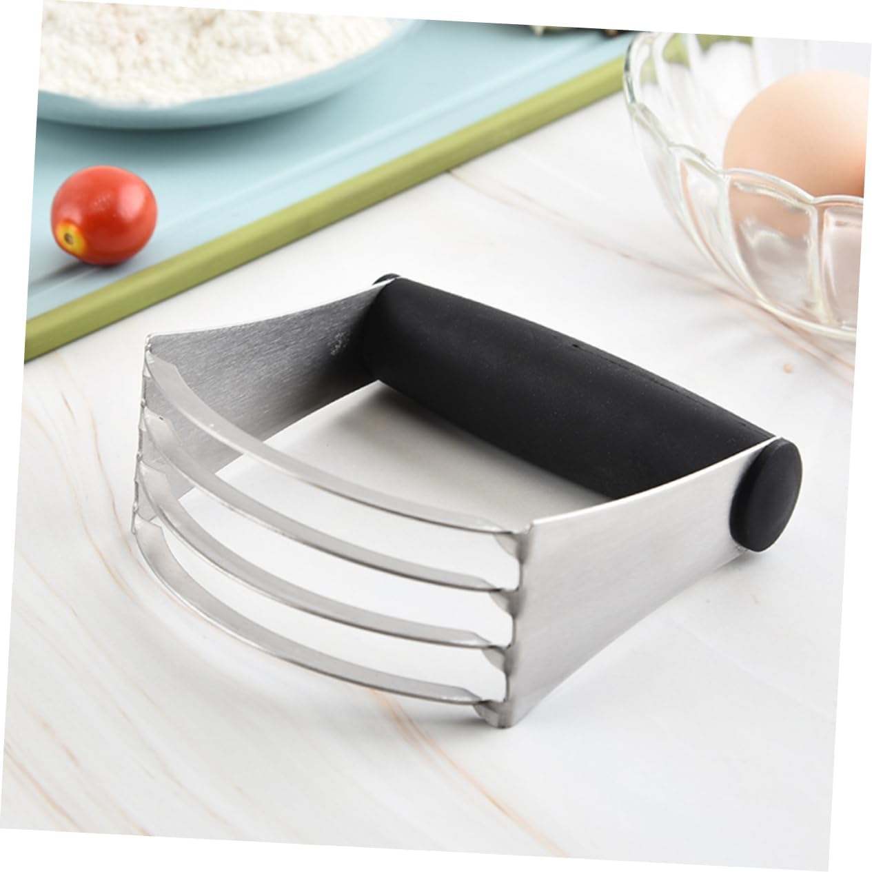 Gatuida Stainless Steel Pastry Scraper and Dough Cutter Tool for Baking Versatile Baking Flour Mixer and Bread Dough Cutter with Ergonomic Handle for Easy Use