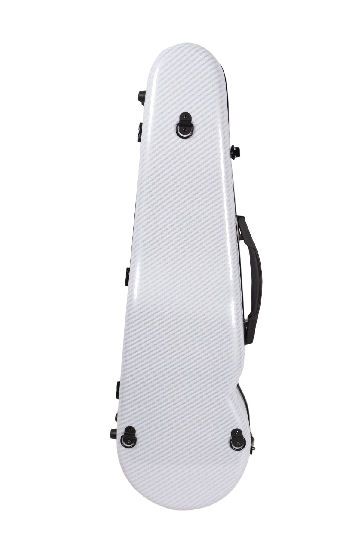 WUQIMUSC - Estuche para violín de fibra de vidrio duradero de 4/4 de tamaño completo, con forma triangular, ligero, fuerte, con higrómetro integrado