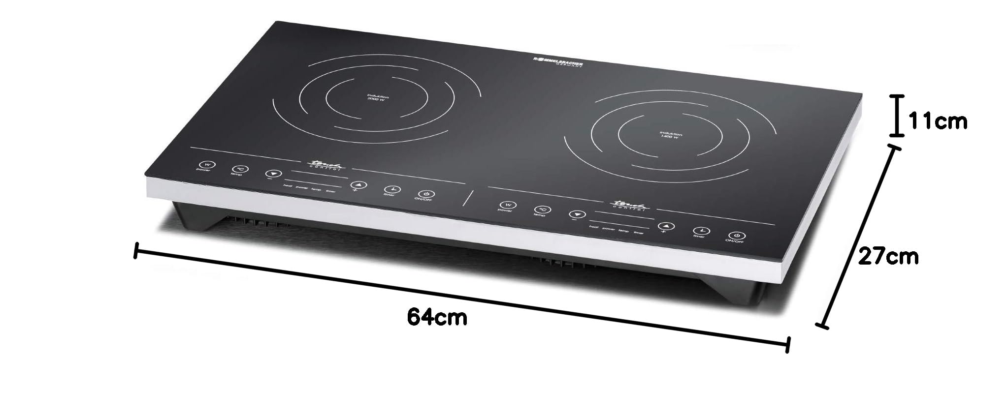Rommelsbacher CT 3410/IN Da tavolo A induzione Nero, Bianco piano cottura