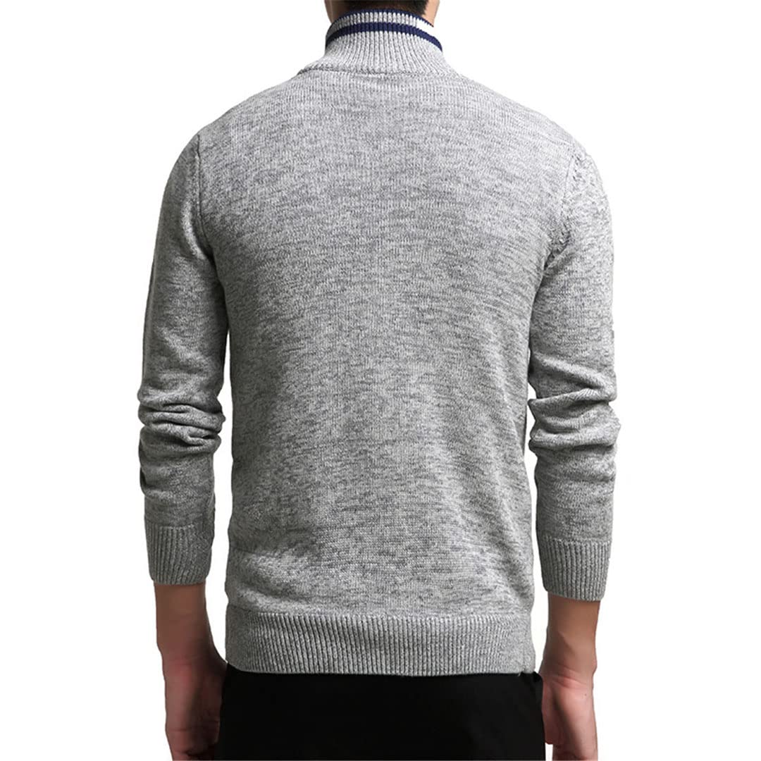 Vogrtcc Maglione caldo maglione lavorato a maglia maglione maglione a collo alto maglione, Dark Gray, L