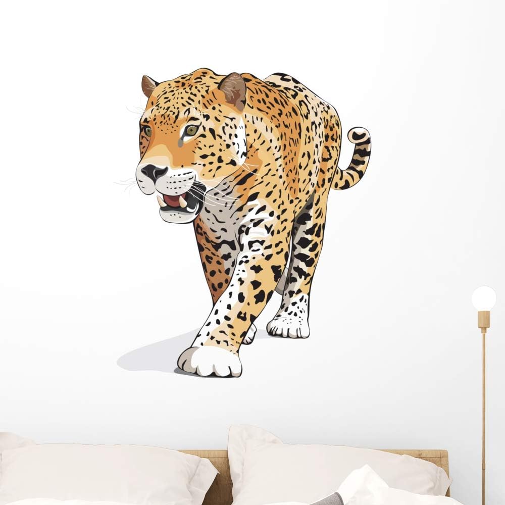 Jaguar Wild Cat Panther Wall Decal Peel and Stick Animal Graphics (36 in H x 30 in W) WM159633