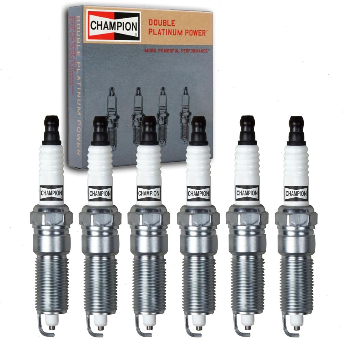 6 pc Champion Double Platinum Spark Plugs compatible with Chrysler Town & Country 3.3L 3.8L V6 2001-2010