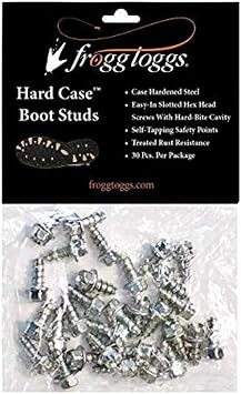 Frogg Toggs Hard-Case Boot Studs, Steel, 30 per Pack