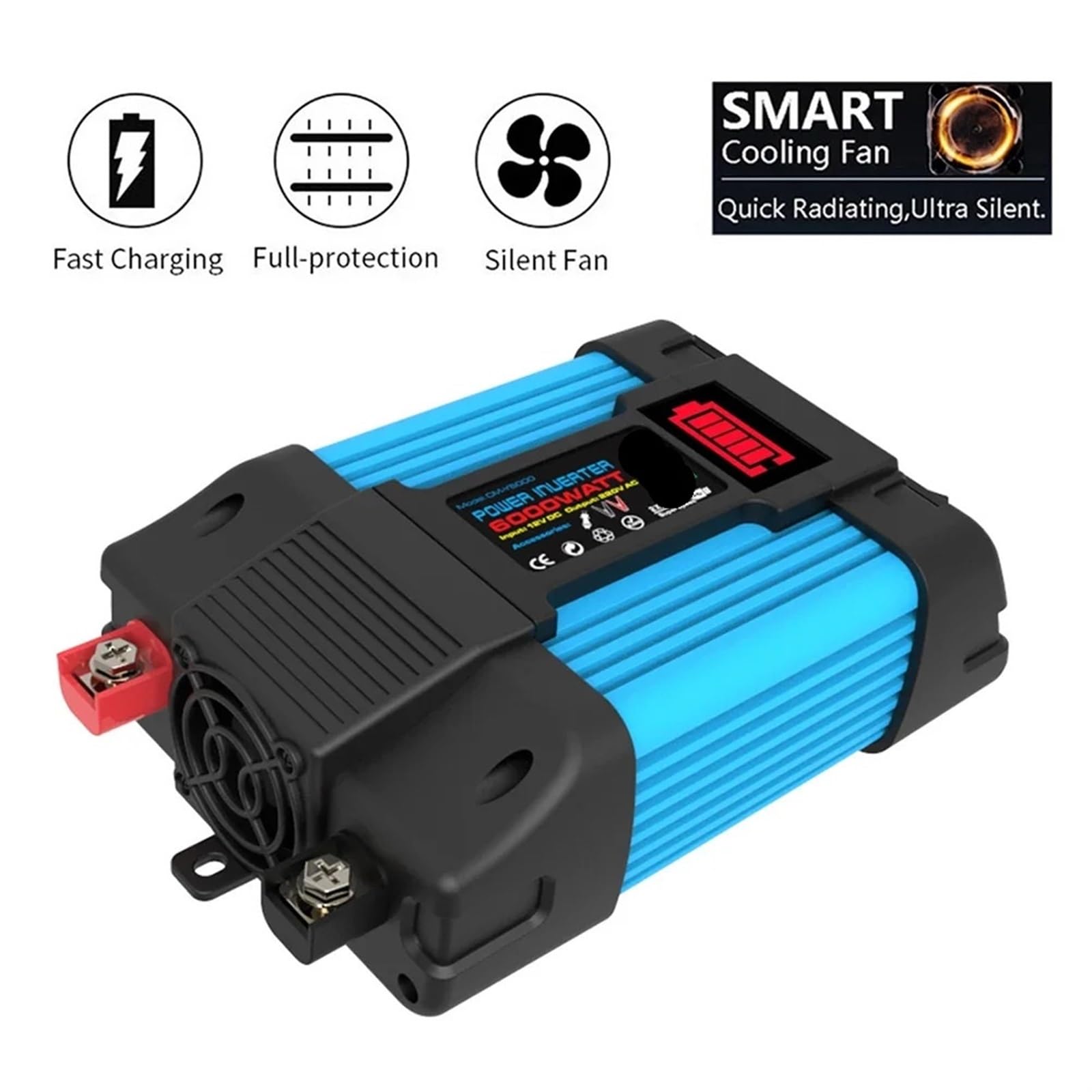 4000/6000W Przetwornica napięcia samochodowego LED Wyświetlacz pojemnościowy Transformator Konwerter Podwójny inwerter USB Urządzenia samochodowe