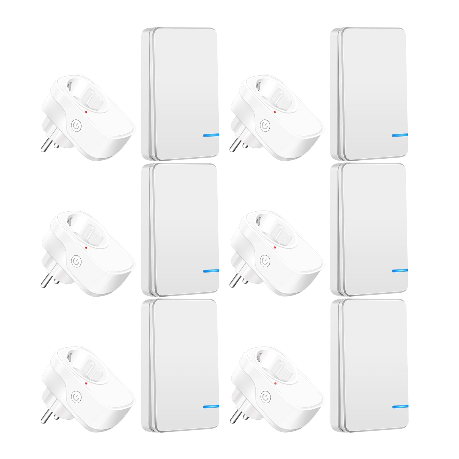 Prise Telecommande sans Fil,NineLeaf 6 Prises et 6 Télécommandes,Prise Télécommandée Programmable 15A/3450W,Portée 100m,Économie d'énergie,Installation Facile