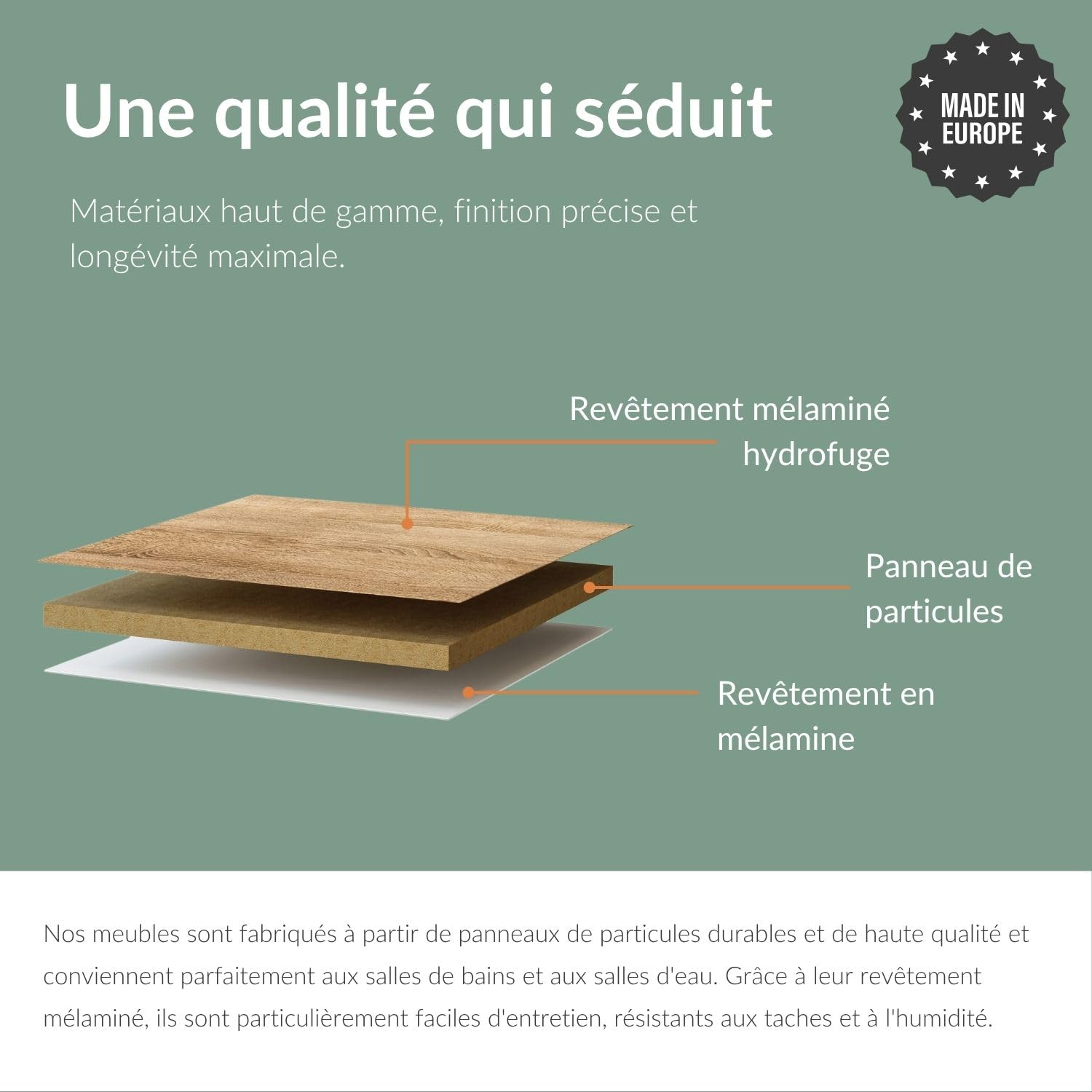 Planetmöbel Meuble sous lavabo 40 cm, Meuble Salle de Bain avec Vasque pour Petites salles de Bains, WC invités, chêne Sonoma