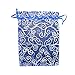 50 Organza Gift Bags Blue Color Organza Drawstring Gift Bag Pouch Wrap White Eyelash Organza Drawstring Pouches Jewelry Party Wedding(Blue with Silver Details) 7