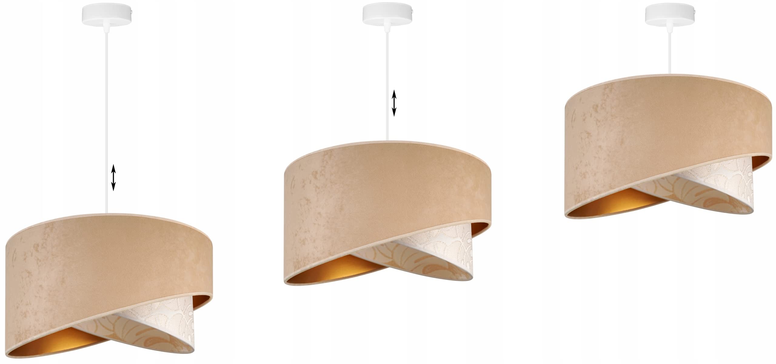 Light-Home Milan Abat Jour Suspension Luminaire Lustre Industriel - Moderne Abat Jour Plafond pour Chambre Salon et Cuisine - en Metal - Beige Monserta - Blanc