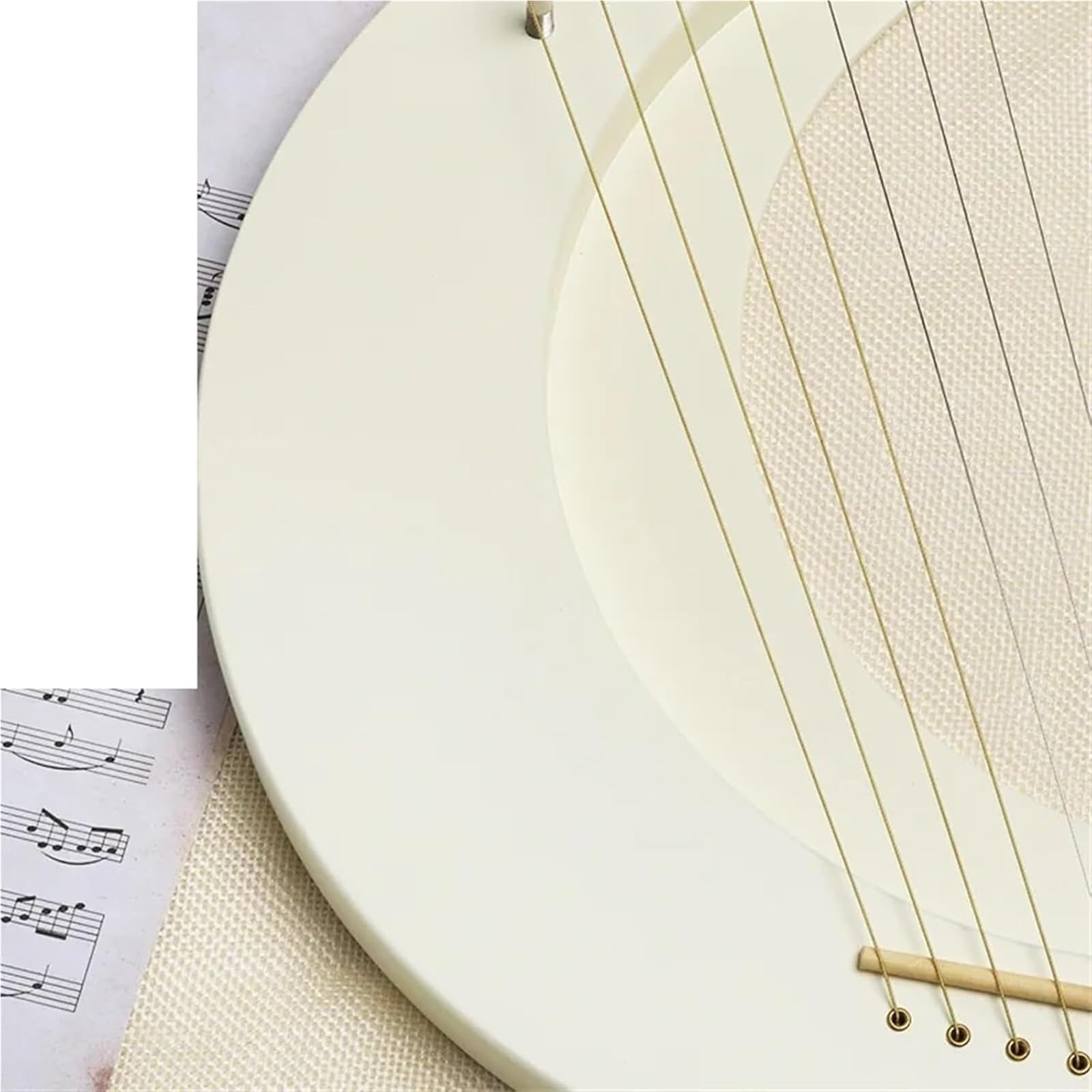 Lyra-Harfe, Halbmond, Lyra-Harfe, 7 Saiten, tragbares Lyra-Klavier, Mini-Saitenmusikinstrument mit Anleitung, Stimmschlüssel